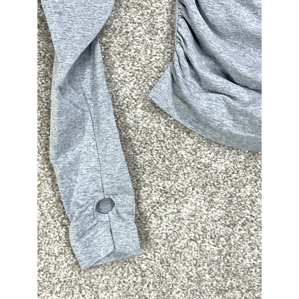 FP Movement Ruched Thumbhole Turtleneck Top Women XS/S Grey Layering Stretch Y2K - Picture 3 of 8